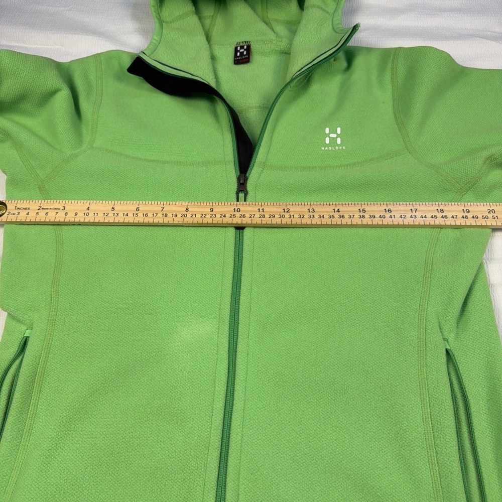 Haglofs Polartec Fleece Hooded Jacket Green Betula Women's Size Medium Zip Up - Picture 3 of 8